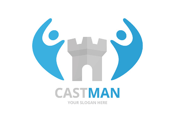 Vector castle and people logo   in Logo Templates - product preview 1