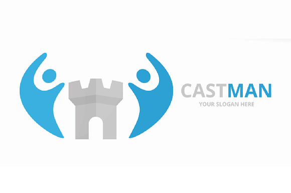 Vector castle and people logo   in Logo Templates - product preview 3