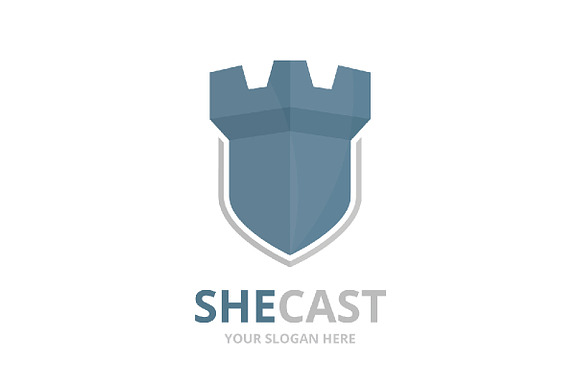 Vector castle and shield logo   in Logo Templates - product preview 1