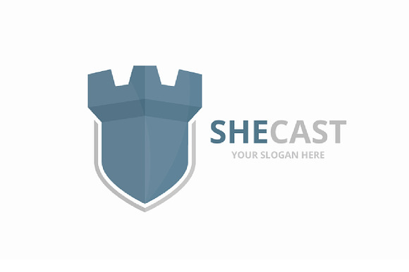 Vector castle and shield logo   in Logo Templates - product preview 3