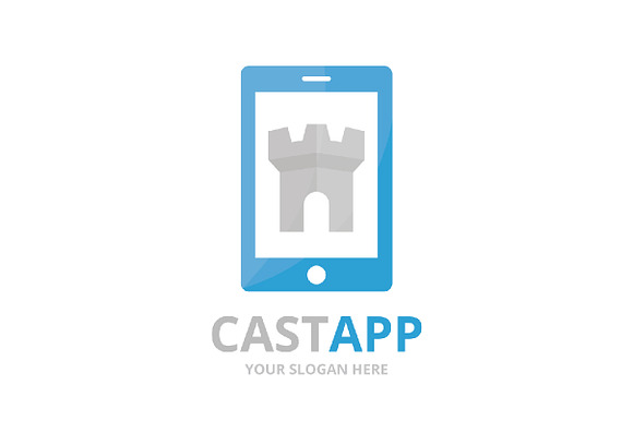 Vector castle and phone logo  in Logo Templates - product preview 1