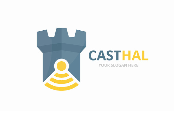 Vector castle and wifi logo   in Logo Templates - product preview 3