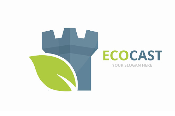 Vector castle and leaf logo  in Logo Templates - product preview 3