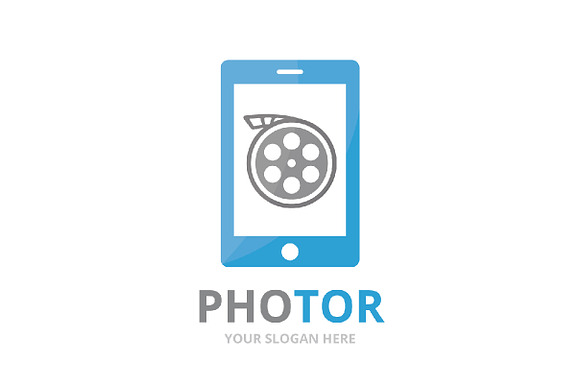 Vector movie and phone logo   in Logo Templates - product preview 1