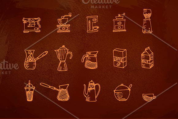 100+ Hand Drawn Coffee House element in Graphics - product preview 4