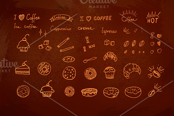 100+ Hand Drawn Coffee House element in Graphics - product preview 6