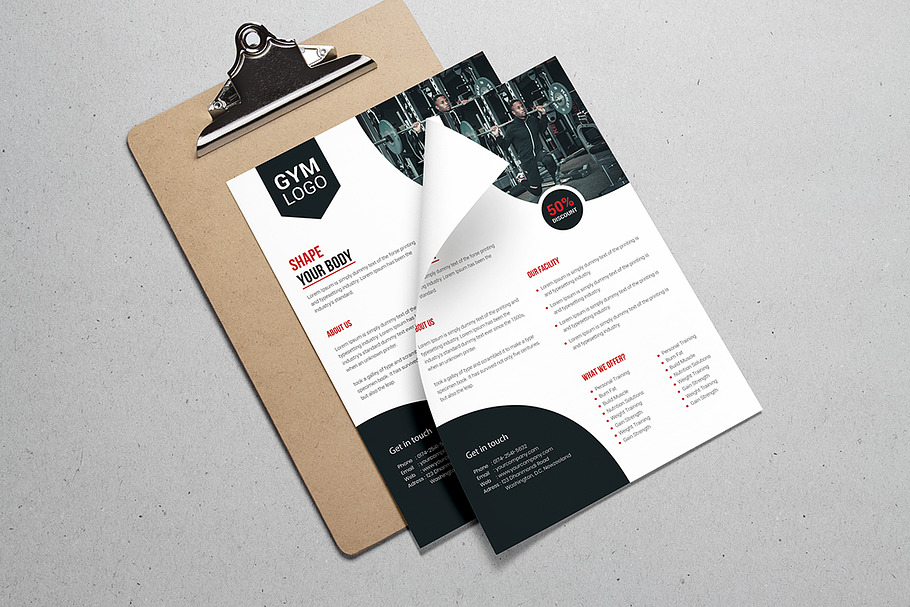 Fitness flyer template in Flyer Templates - product preview 8