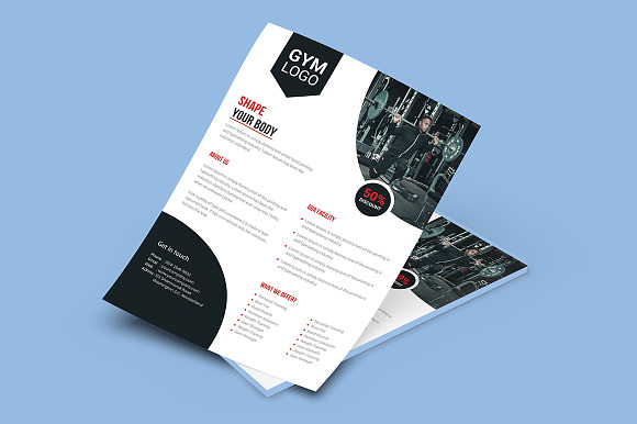 Fitness flyer template in Flyer Templates - product preview 1