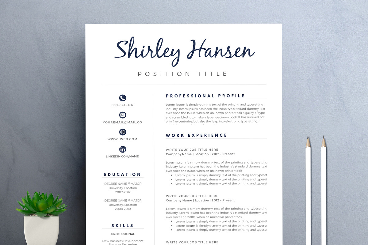 Resume/CV Template for Word in Resume Templates - product preview 8