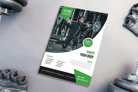 Fitness flyer template in Flyer Templates - product preview 3