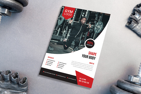 Fitness flyer template in Flyer Templates - product preview 4