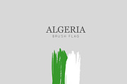 Algeria Flag Brush Stroke 