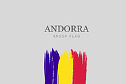 Andorra Flag Brush Stroke - Vector