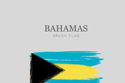 Bahamas Flag Brush Stroke