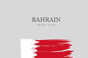 Bahrain Flag Brush Stroke