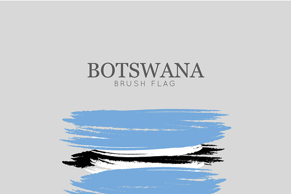 Botswana Flag Brush Stroke