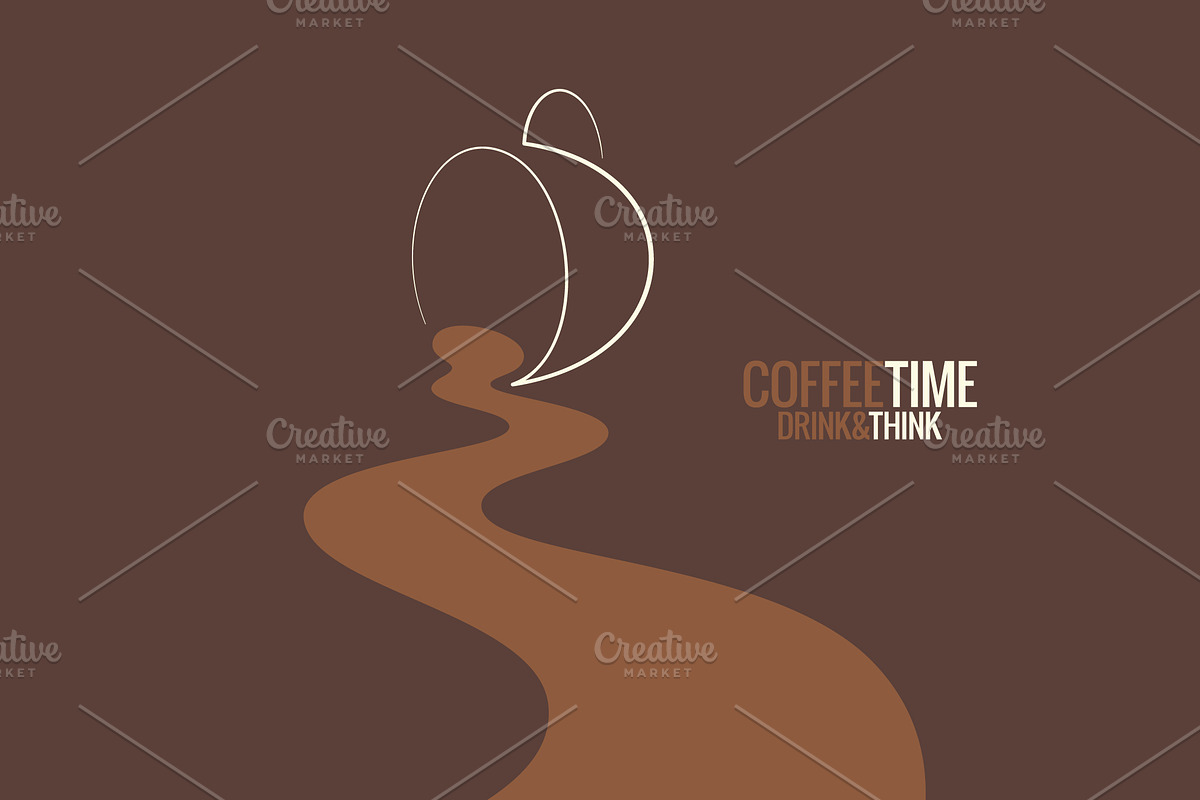 Spilled coffee cup design background in Illustrations - product preview 8