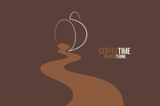 Spilled coffee cup design background