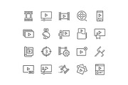 Line Video Content Icons