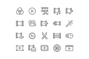 Line Video Editing Icons