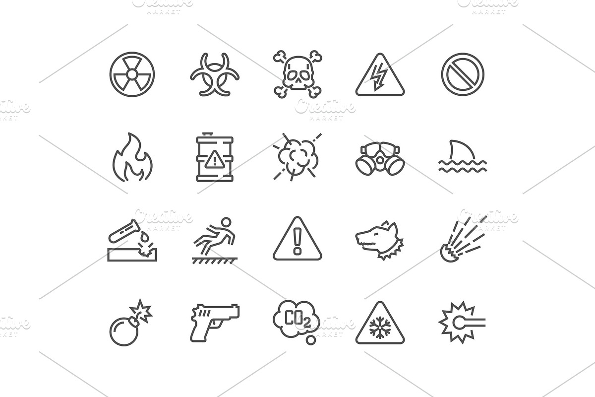 Line Warnings Icons in Illustrations - product preview 8
