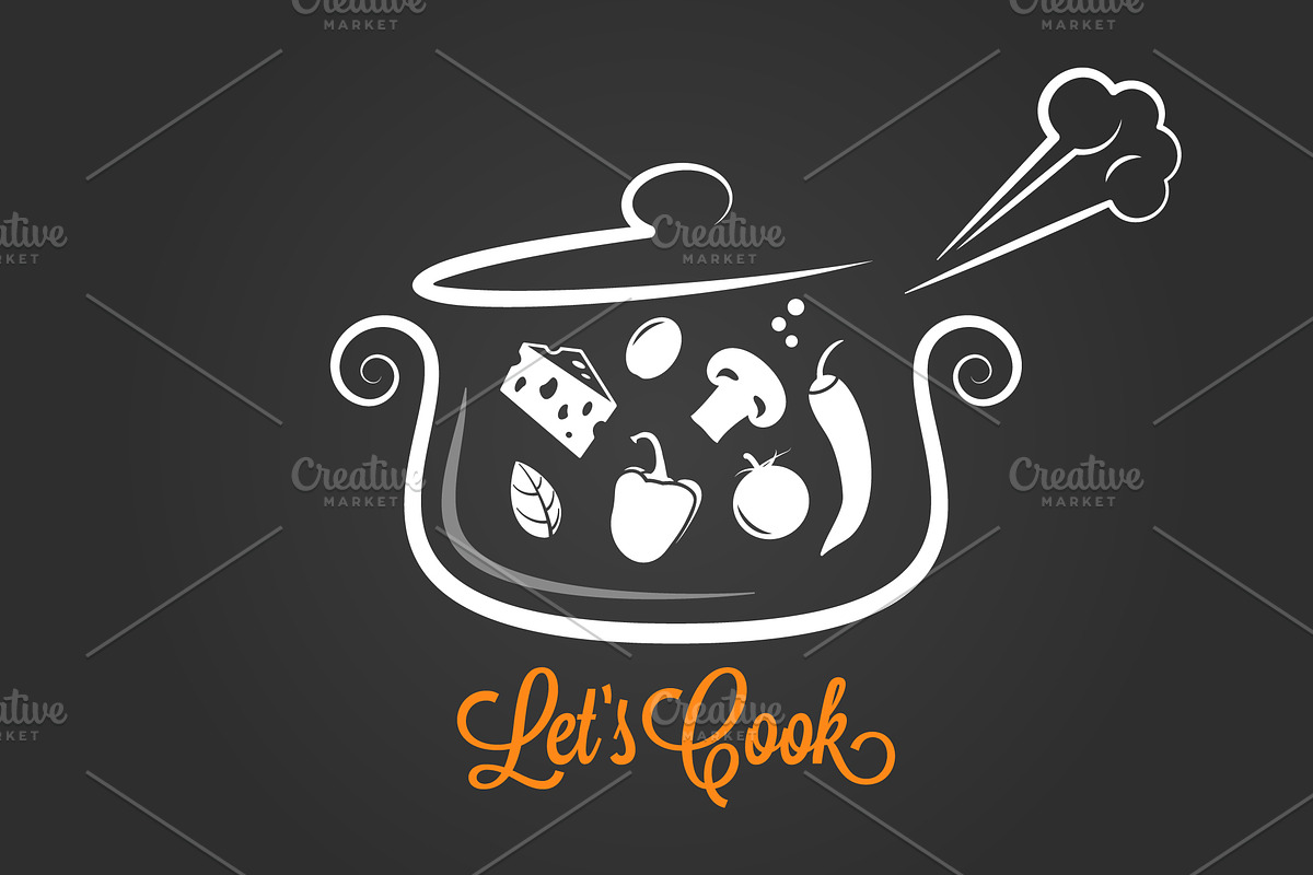 Saucepan with food ingredients. in Illustrations - product preview 8