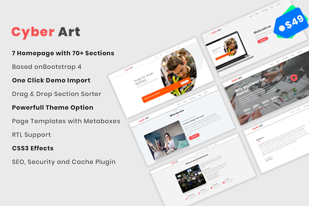 CyberArt - Business,Startup WP Theme in WordPress Business Themes - product preview 8