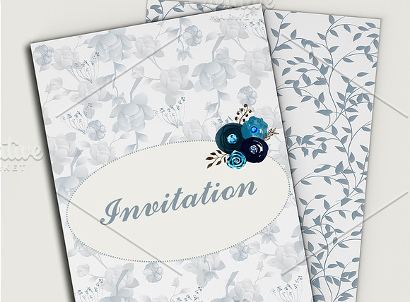 Watercolor Paper Set - Blue Marine in Patterns - product preview 2
