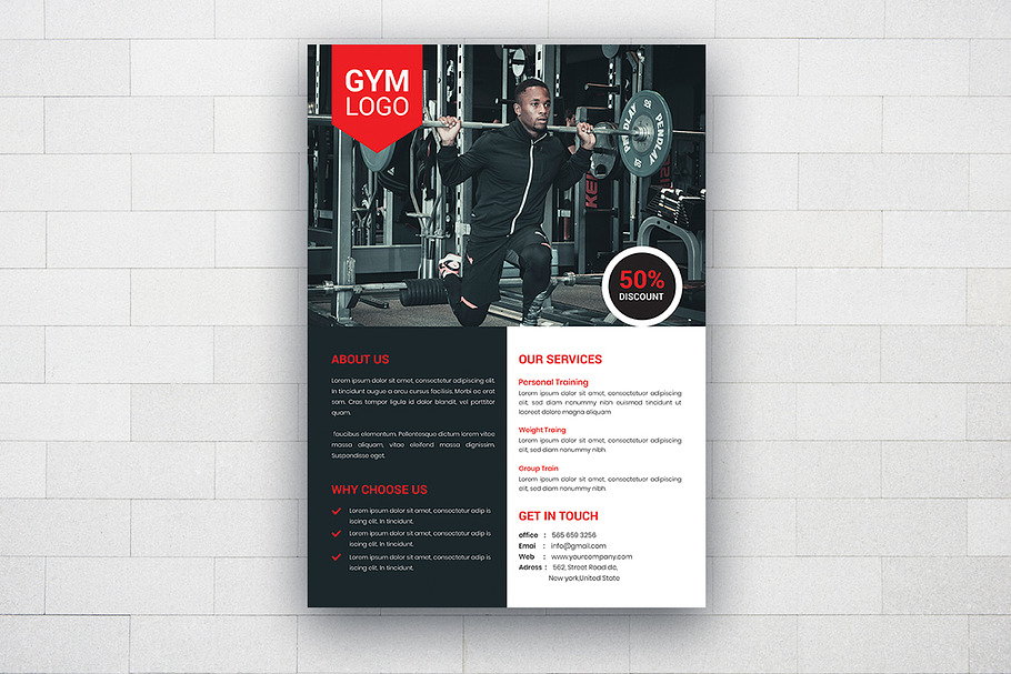  Fitness flyer template  in Flyer Templates - product preview 8