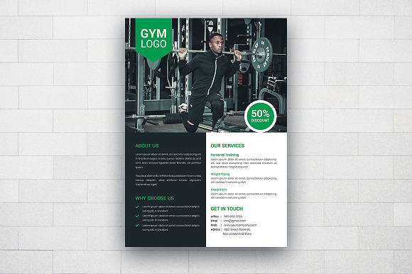  Fitness flyer template  in Flyer Templates - product preview 1