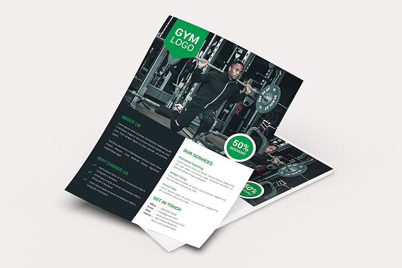  Fitness flyer template  in Flyer Templates - product preview 3