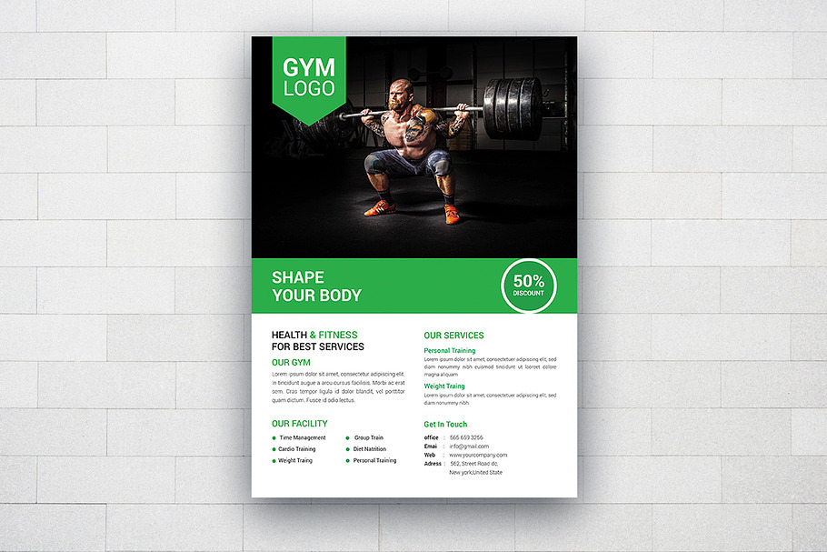  Fitness Flyer Template in Flyer Templates - product preview 8