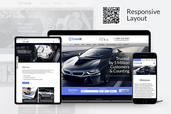 CrentIt - Car Rental WordPress theme in WordPress Business Themes - product preview 1