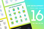 App Development | 16 Thin Line Icons