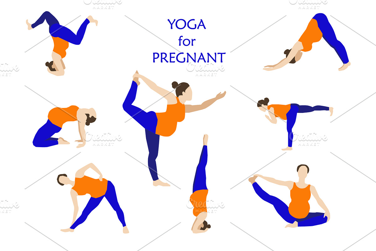 Yoga poses for pregnant in Illustrations - product preview 8