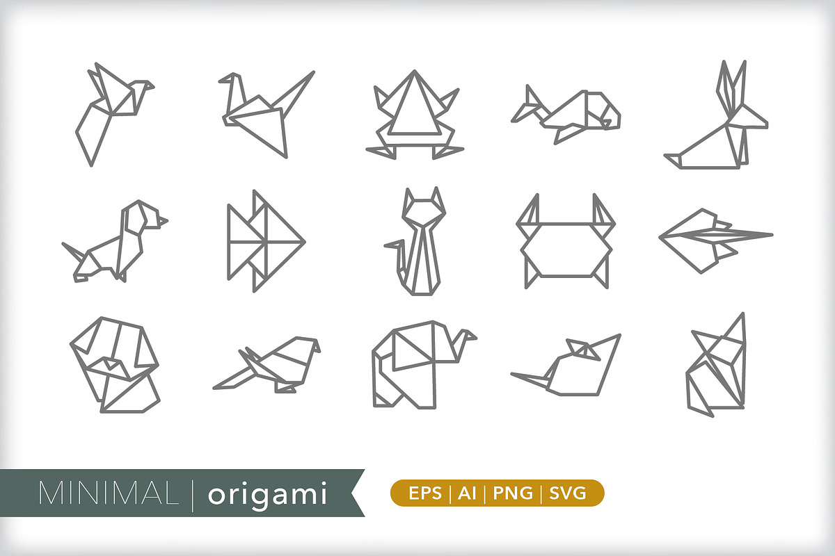 Minimal origami animal icons in Japanese Icons - product preview 8