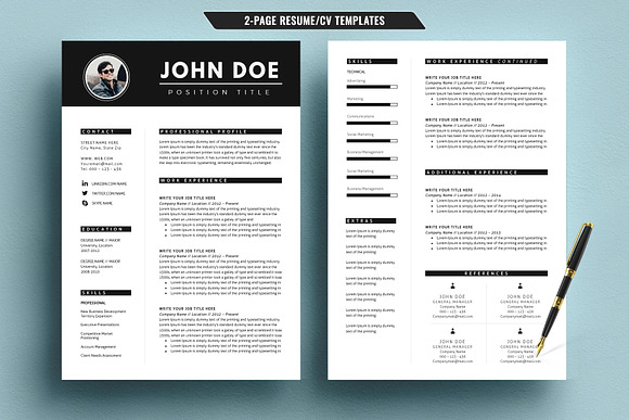 Professional Resume/CV Template in Resume Templates - product preview 1