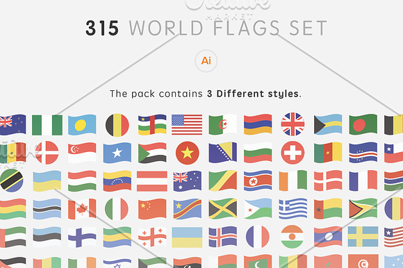 315 World Flags Set in Flag Icons - product preview 3