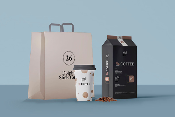 Paper Bag Coffee Pack Mockup 1