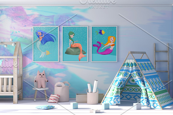 Splash! Cute Mermaid Clip art in Illustrations - product preview 1