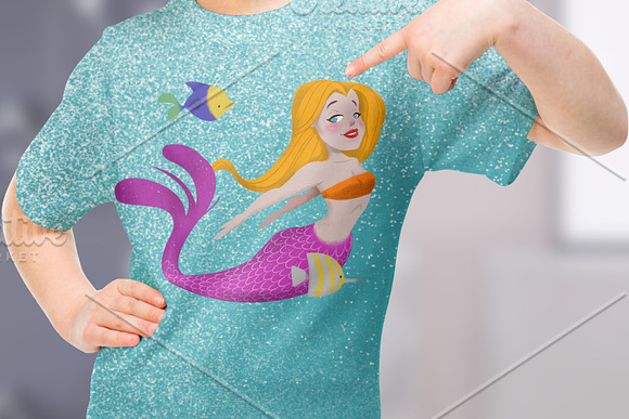 Splash! Cute Mermaid Clip art in Illustrations - product preview 3