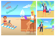 Businessman Summer Relax Color