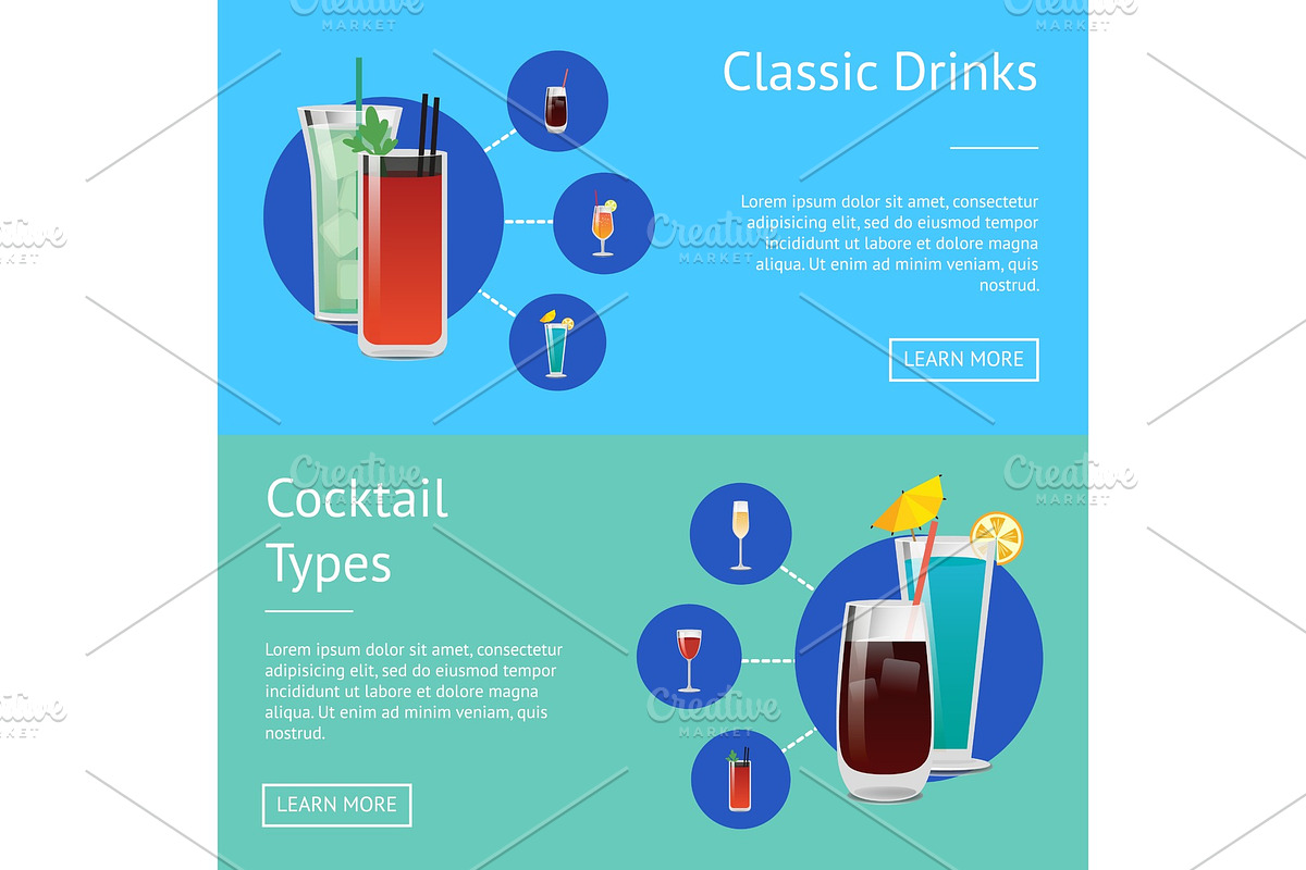 Classic Drinks Cocktail Types in Illustrations - product preview 8