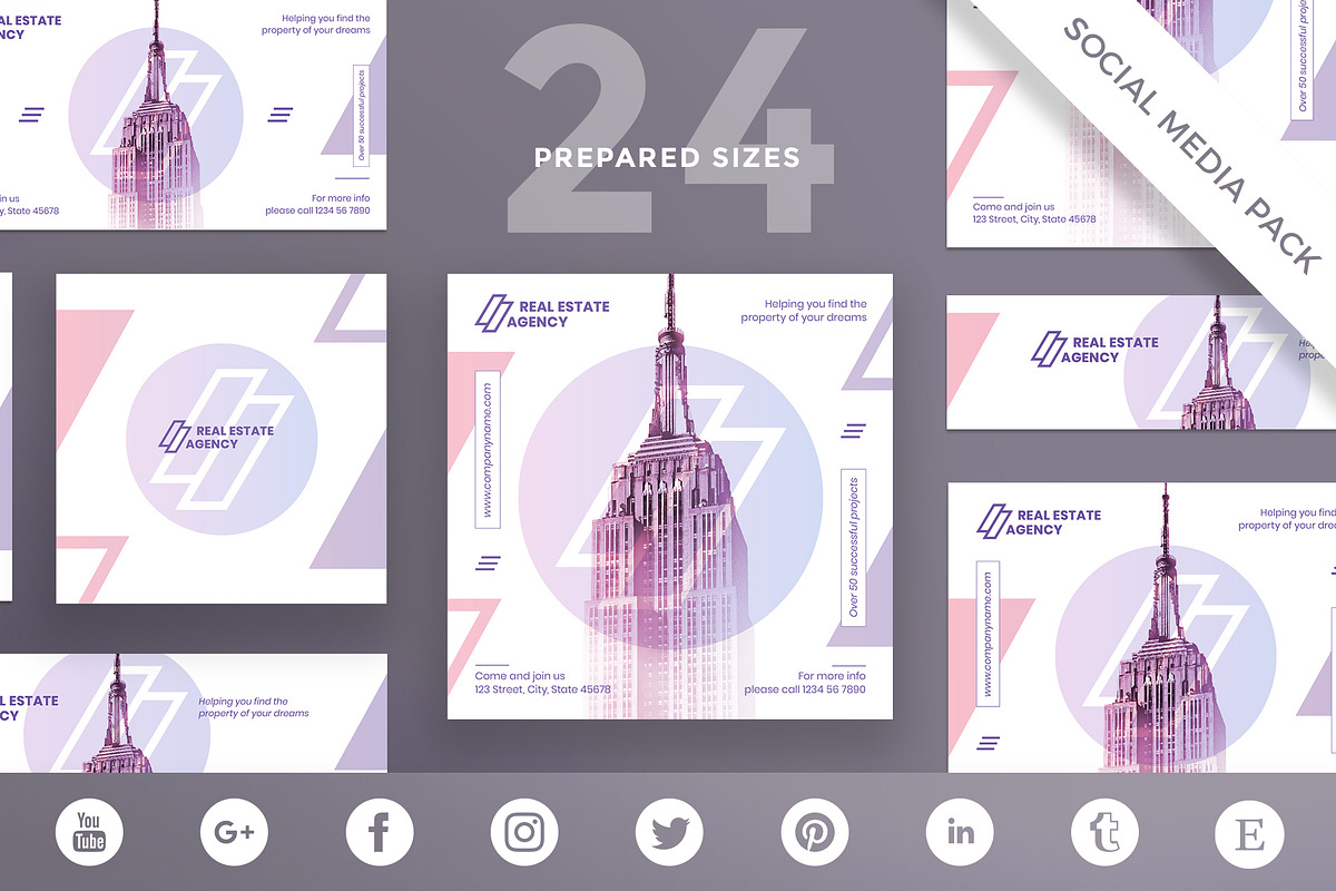 Social Media Pack | Real Estate in Social Media Templates - product preview 8