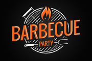 Barbecue grill logo on background.