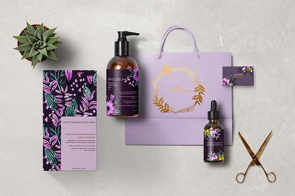 Watercolor Violet Flower Set in Illustrations - product preview 7