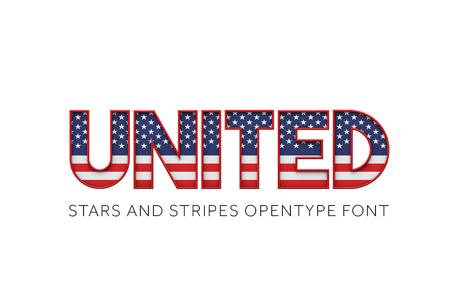 UNITED - STARS & STRIPES COLOR FONT in Colorful Fonts - product preview 8