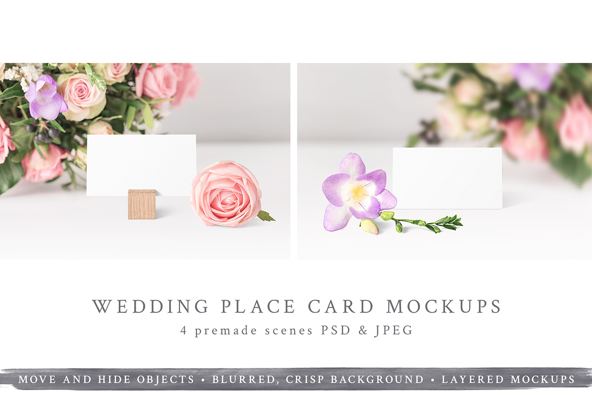 Wedding Place Card Mockups in Print Mockups - product preview 8