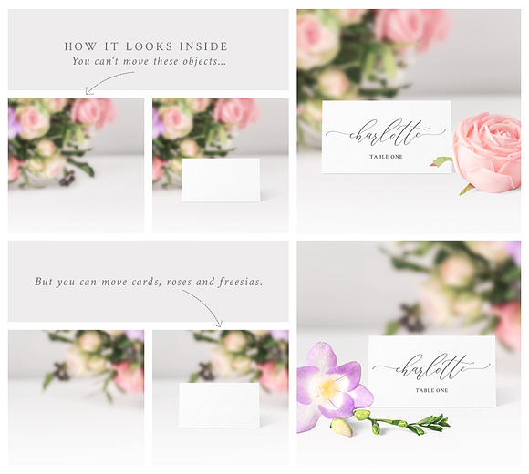 Wedding Place Card Mockups in Print Mockups - product preview 4