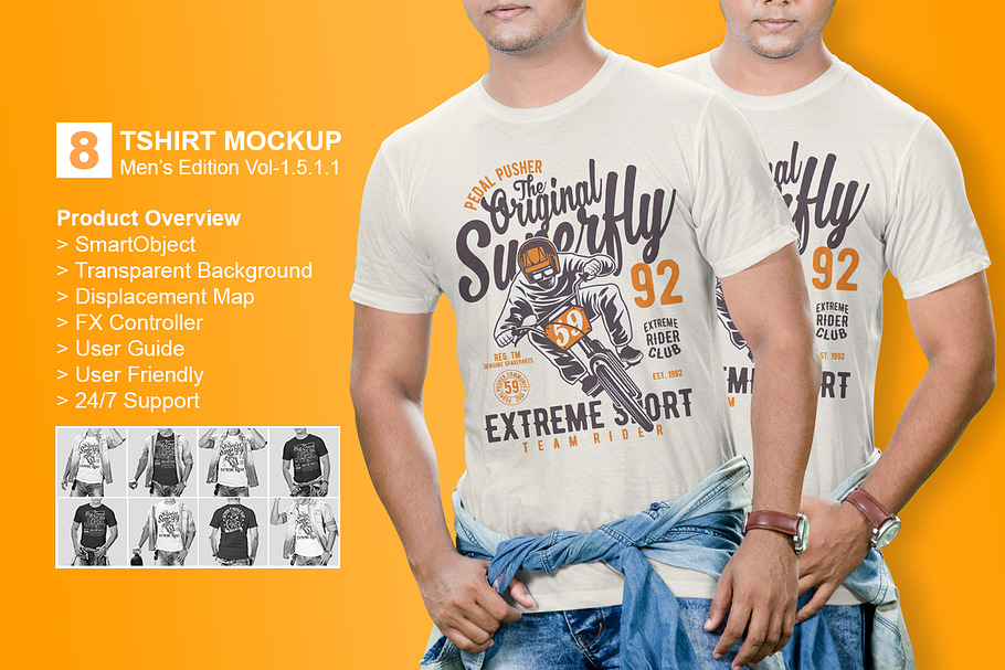 Mens Tshirt Mockup Vol 1.5.1.1 in Product Mockups - product preview 8